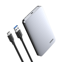 Ugreen 2.5'' SATA drive case silver + USB-C-USB-A cable - box