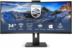 Philips 346P1CRH 34 "UltraWide curved monitor with USB-C docking station for laptop