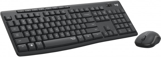 Logitech keyboard + mouse wireless Desktop MK295 SLO - graphite color SLO, silent