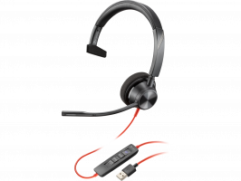Poly - Plantronics Blackwire 3310 USB-A Microsoft Teams headphones with microphone.