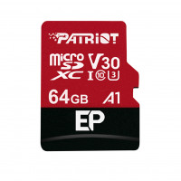 Patriot 64GB EP SDXC A1 / V30 microSD memory card, 90MBs