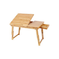 SONGMICS Bamboo laptop table with drawer 55 x 35 x 5.3 cm natural -LLD01N