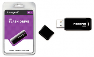 INTEGRAL BLACK 32GB USB2.0 memory stick