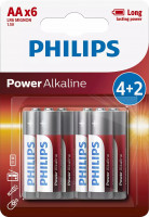 PHILIPS BATTERY AA - POWER ALKALINE BLISTER 4 + 2 PCS (LR6)