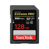 SanDisk Extreme PRO 128GB SDXC up to 300MB/s, UHS-II, Class 10, U3, V90