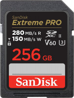 SanDisk Extreme PRO 256GB V60 UHS-II SD, 280/150MB/s, V60, C10, UHS-II