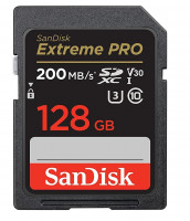 SanDisk Extreme PRO 128GB SDXC memory card 200MB/s & 90MB/s Read/Write UHS-I, Class 10, U3, V30