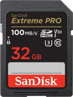 SanDisk Extreme PRO 32GB SDHC+ 2 years RescuePRO Deluxe up to 100MB/s read, 90MB/s write UHS-I, Class 10, U3, V30