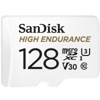 SanDisk High Endurance video microSDHC 128GB + SD Adapter Full HD / 4K video, up to 100/40 MB/s C10, U3, V30