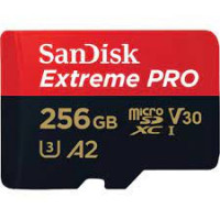 SanDisk Extreme PRO microSDXC 256GB + SD Adapter up to 200MB/s/140MB/s A2 C10 V30 UHS-I U3