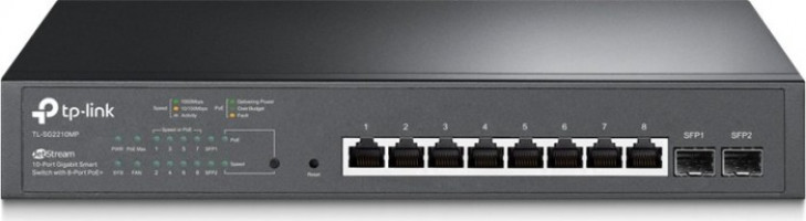TP-LINK JetStream 8-Port Gigabit Smart PoE + & 2-Port Gigabit SFP switch