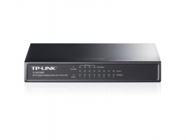 TP-LINK TL-SG1008P 8-port Gigabit Desktop Switch with 4 PoE ports.