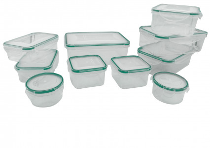 Steuber 10-piece set of storage containers red/green
