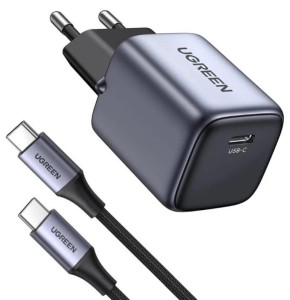 Ugreen Nexode 30W USB C GaN II charger with included USB-C 60W 1M cable