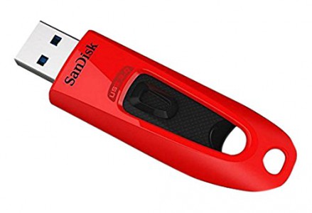 SanDisk 64GB Ultra USB 3.0 Memory Stick - Red