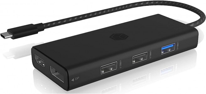 Icybox IB-DK4011-CPD docking station with Power Delivery 100W.