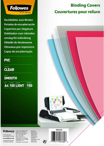 Fellowes PVC transparent covers, A4, 150 mic, 100 pcs