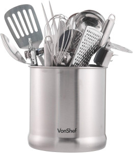 VonShef stainless steel kitchen utensil holder
