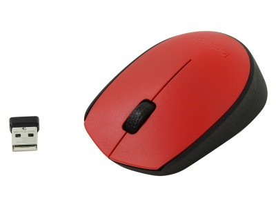 Logitech M171 Wireless small mouse, red
