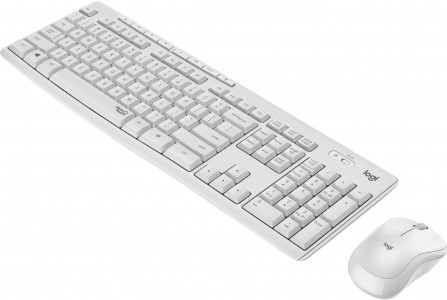 Logitech keyboard + mouse wireless Desktop MK295 SLO - white color SLO, silent