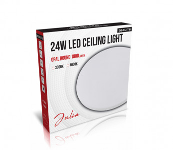 Ceiling LED light, round, 24W OPAL, 4000K, 1800lm