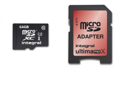 INTEGRAL 64GB MICRO SDXC class10 UHS-I U3 90MB / s MEMORY CARD + SD ADAPTER