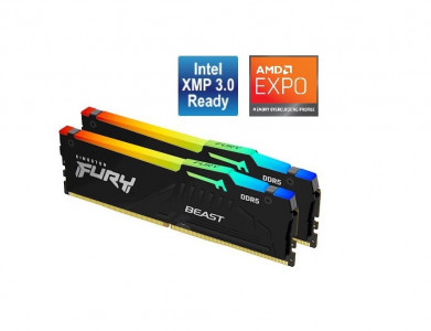 Kingston Fury Beast RGB 32GB Kit (2x16GB) DDR5-6000 DIMM PC5-48000 CL36, 1.25V