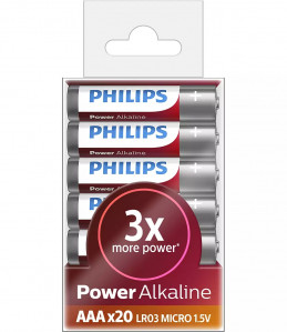 PHILIPS BATTERY - AAA POWER ALKALINE BLISTER 20 PCS (LR03)