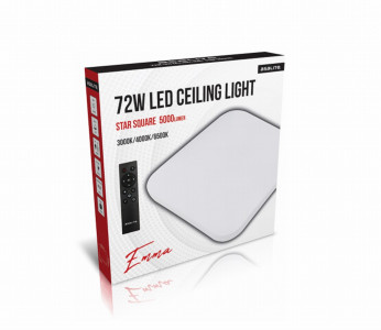 Ceiling LED light, square, 72W OPAL + remote control
