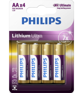 PHILIPS BATTERY AA - LITHIUM ULTRA BLISTER 4 PCS (LR6)