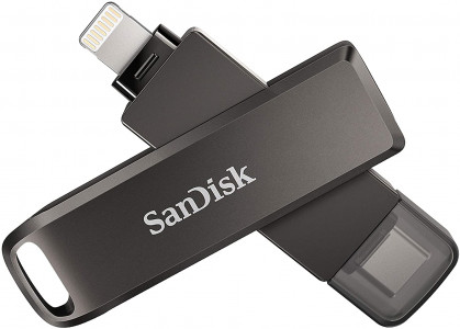 SanDisk Ixpand Flash Drive Luxe 64GB - USB-C + Lightning - for iPhone, iPad, Mac, USB Type-C devices