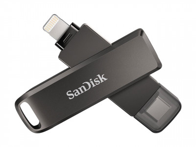 SanDisk Ixpand Flash Drive Luxe 128GB - USB-C + Lightning - for iPhone, iPad, Mac, USB Type-C devices