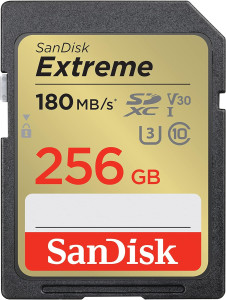 SanDisk Extreme PLUS 128GB SDHC Memory card 180MB/s and 130MB/s read/write, UHS-I, Class 10, U3, V30