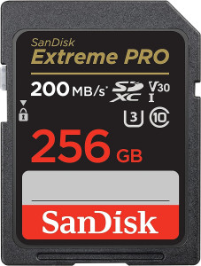 SanDisk Extreme PRO 256GB SDXC+ 2 years RescuePRO Deluxe up to 200MB/s & 140MB/s read/write, UHS-I, Class 10, U3, V30