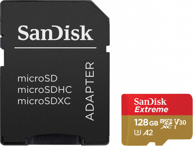 SanDisk Extreme microSDXC Mobile Gaming 128GB speed 190MB/s & 90MB/s A2 C10 V30 UHS-I U3