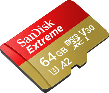 SanDisk Extreme microSDXC card for Mobile Gaming 64GB up to 170MB/s & 80MB/s A2 C10 V30 UHS-I U3