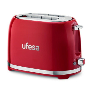 Ufesa Classic PinUp Red and white toaster with two slots 850W