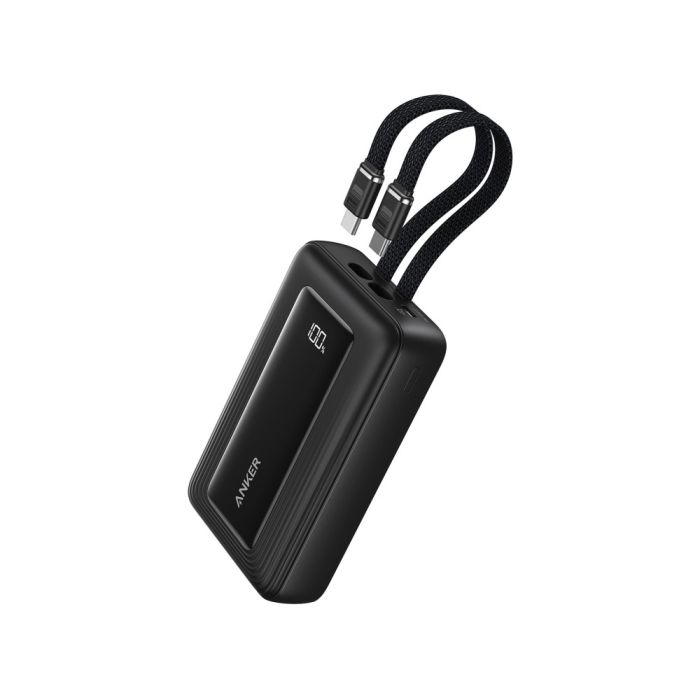 Anker Zolo Powerbank 10000 mAh, 35W z vgrajenima USB-C kabloma, črn