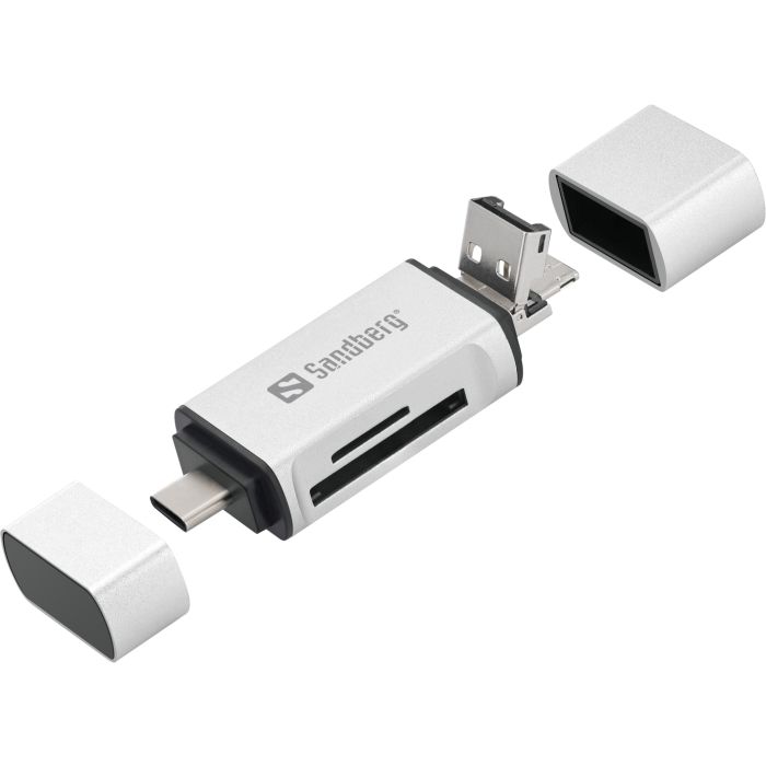 Sandberg Card Reader USB-C+USB+MicroUSB čitalec kartic