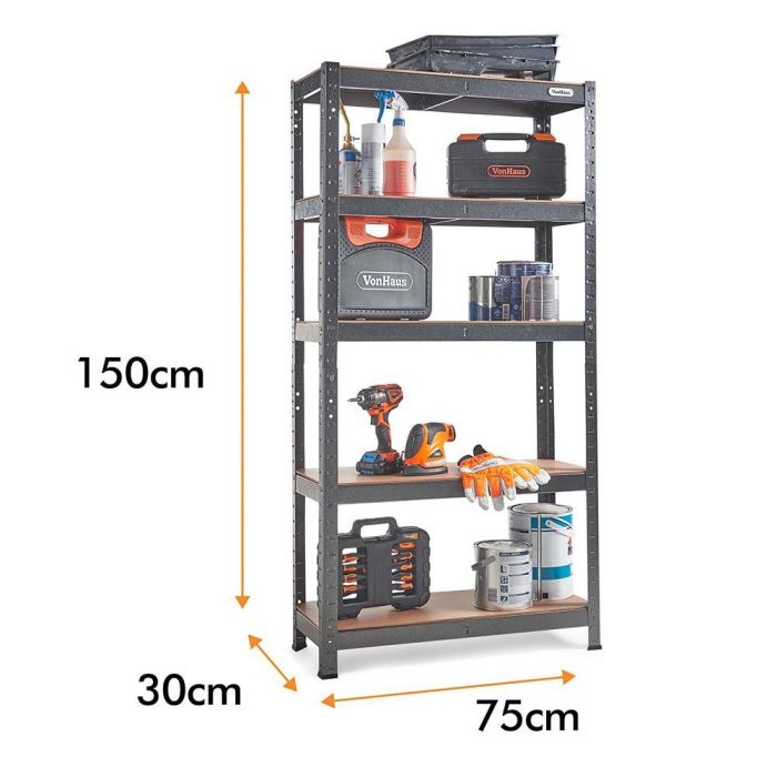 VonHaus 1.5m 5 polični regal HAMMERITE