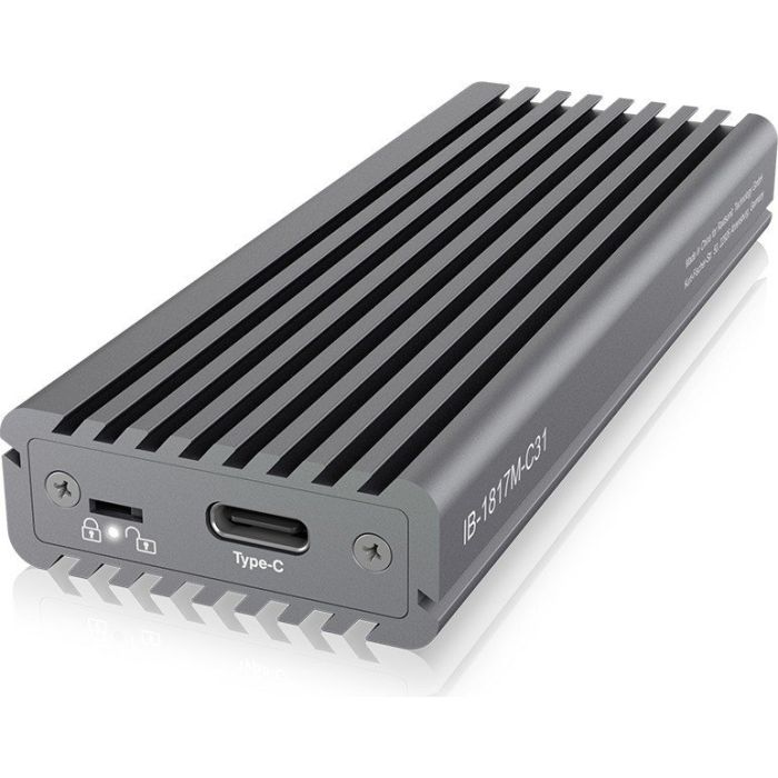 IcyBox IB-1817M-C31 USB-C 3.1 ohišje za M.2 NVMe SSD ter zaščito pred pisanjem