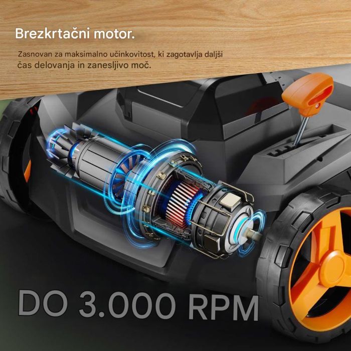 VonHaus 2-v-1 brezžični prezračevalnik in vertikulator za trato, 40 V