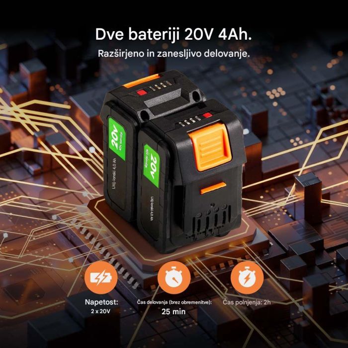 VonHaus 2-v-1 brezžični prezračevalnik in vertikulator za trato, 40 V