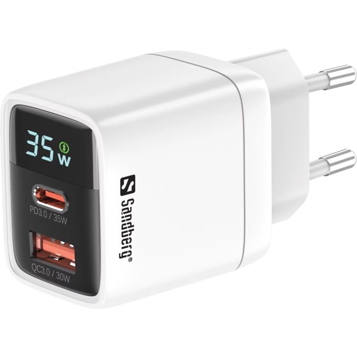 Sandberg 2in1 Charger 1xUSB-C 1xUSB-A PD 35W pametni polnilnik