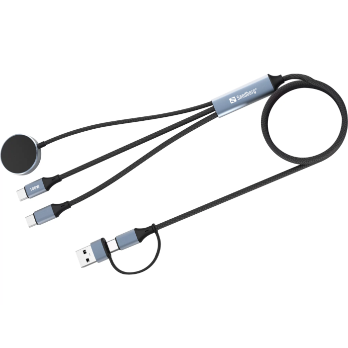 Sandberg 3v1 100W potovalni polnilni kabel