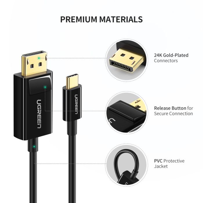 Ugreen kabel USB-C v DP 4K (DisplayPort) 1.5M - polybag