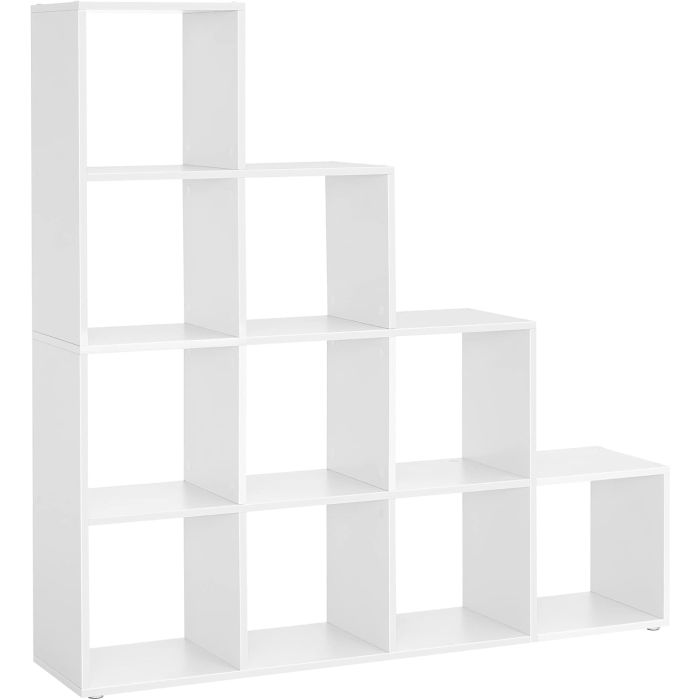 VASAGLE omara ali regal s 10 odprtimi predali, bela