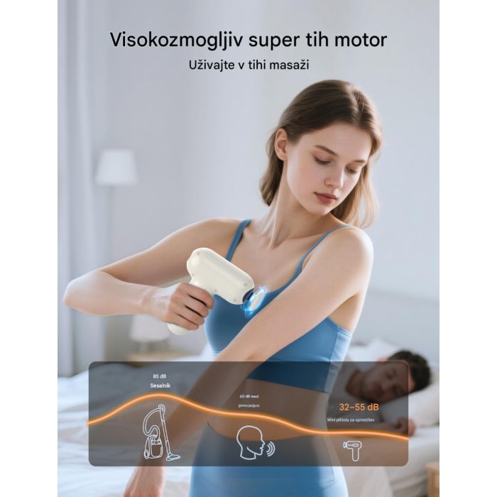 TAOTRONICS Masažna mini pištola bela