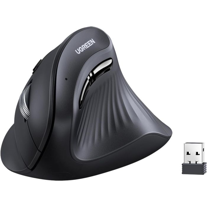 Ugreen brezžična ergonomska vertikalna miška z Bluetooth in Wi-Fi povezavo