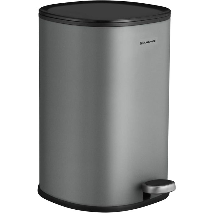 SONGMICS 5-litrski pedalni koš iz jekla siv